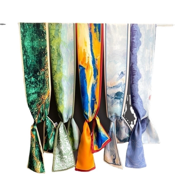 Women's Sweet Pastoral Round Letter Flower Polyester Printing Silk Scarf