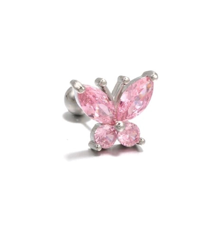 Fashion Geometric Brass Plating Zircon Ear Studs 1 Piece