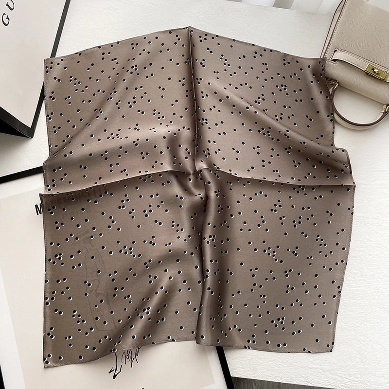 Women's Elegant Business Polka Dots Silk Printing Silk Scarf