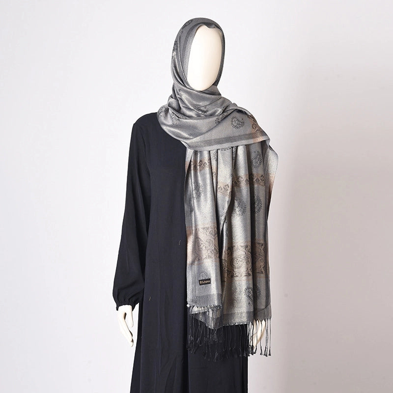 Women's Basic Minimalist Solid Color Polyester Silk Scarf
