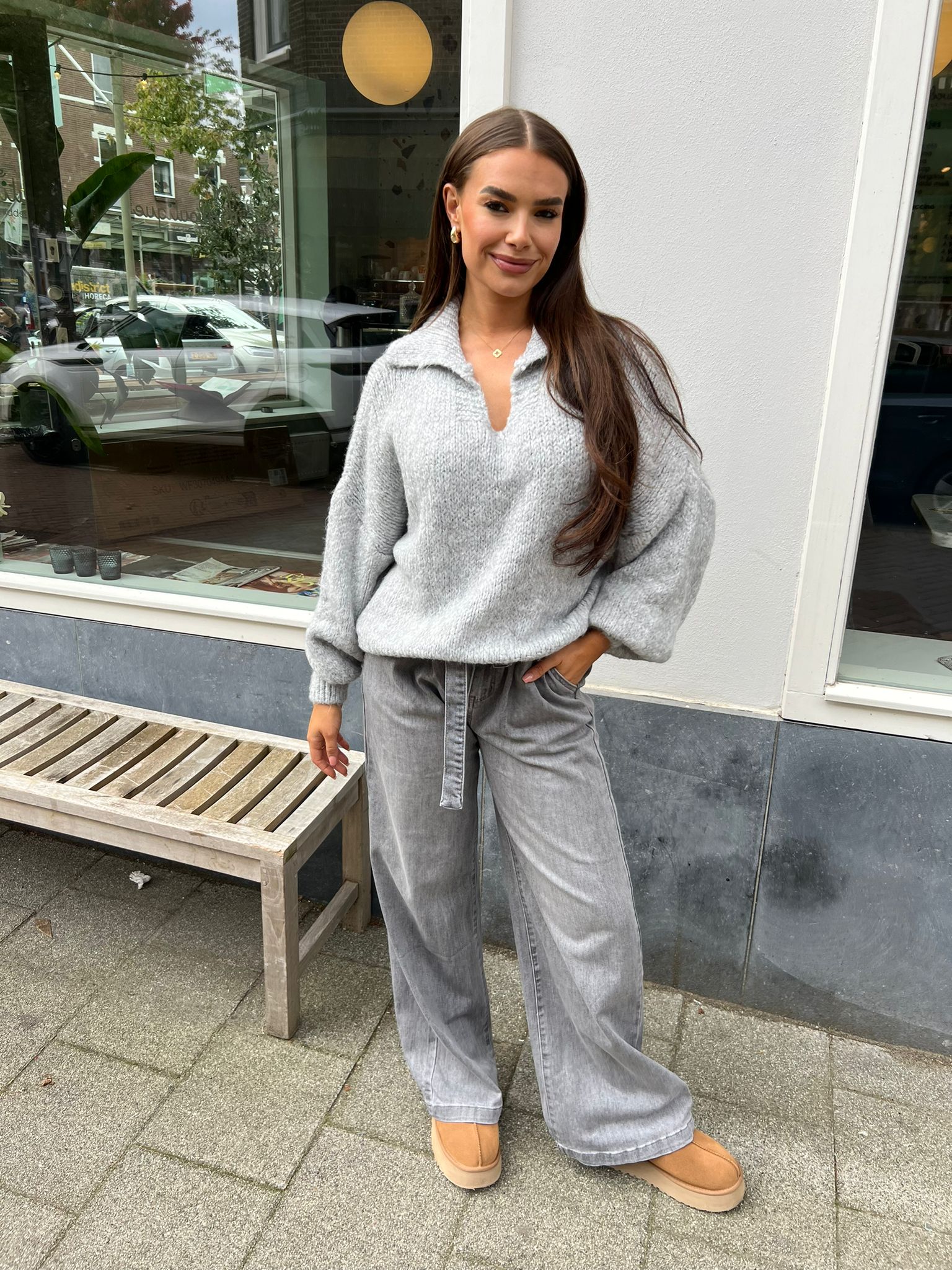 Polo sweater light grey