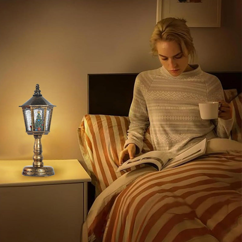 Kerstmis Lichtgevende Sneeuw Nachtlampje met Muziek