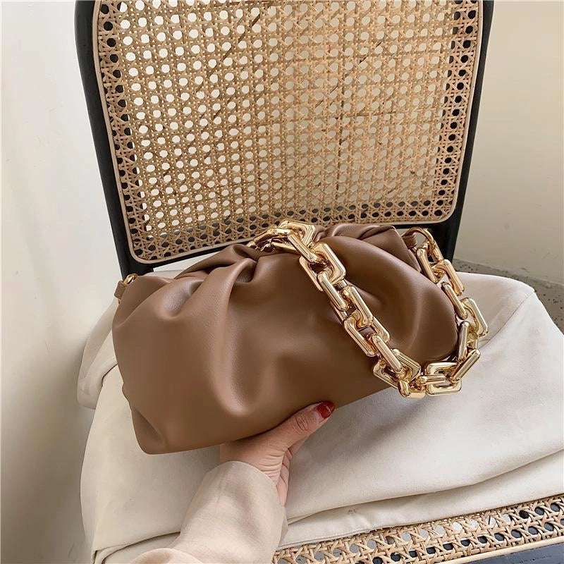 Spring New Fashion Thick Chain Cloud Bag Shoulder Portable Armpit Bag