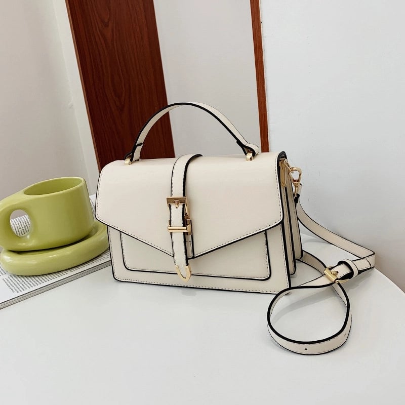 Women's Small Pu Leather Solid Color Classic Style Flip Cover Crossbody Bag