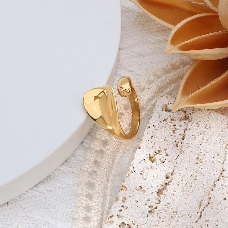 Geometric 304 Stainless Steel No Inlaid 18K Gold Plated Plating