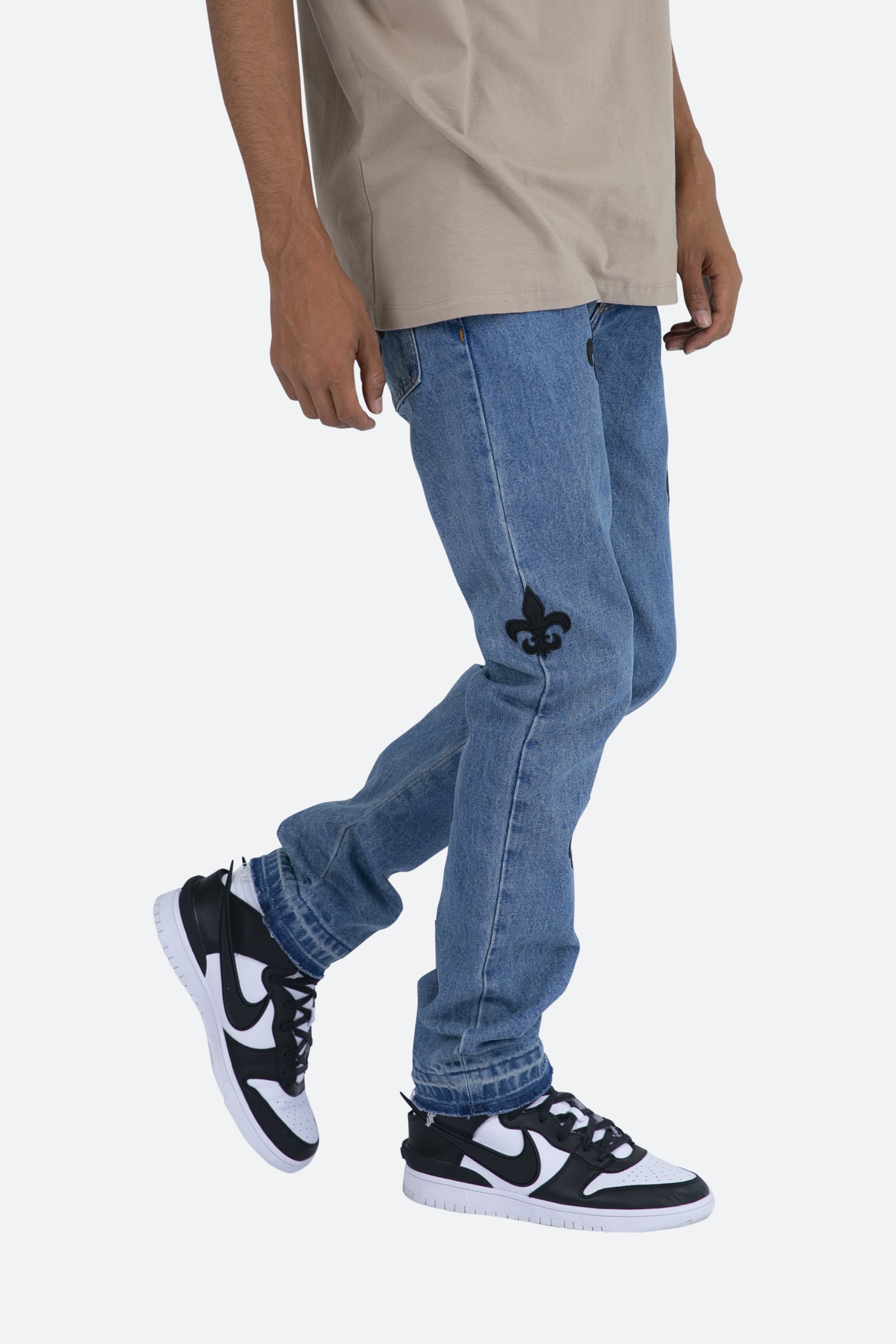 D112 Fleur Straight Denim - Blue/Black