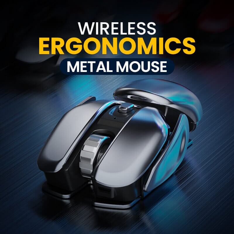 ⚡Hot Sale⚡Wireless Ergonomics Metal Mouse
