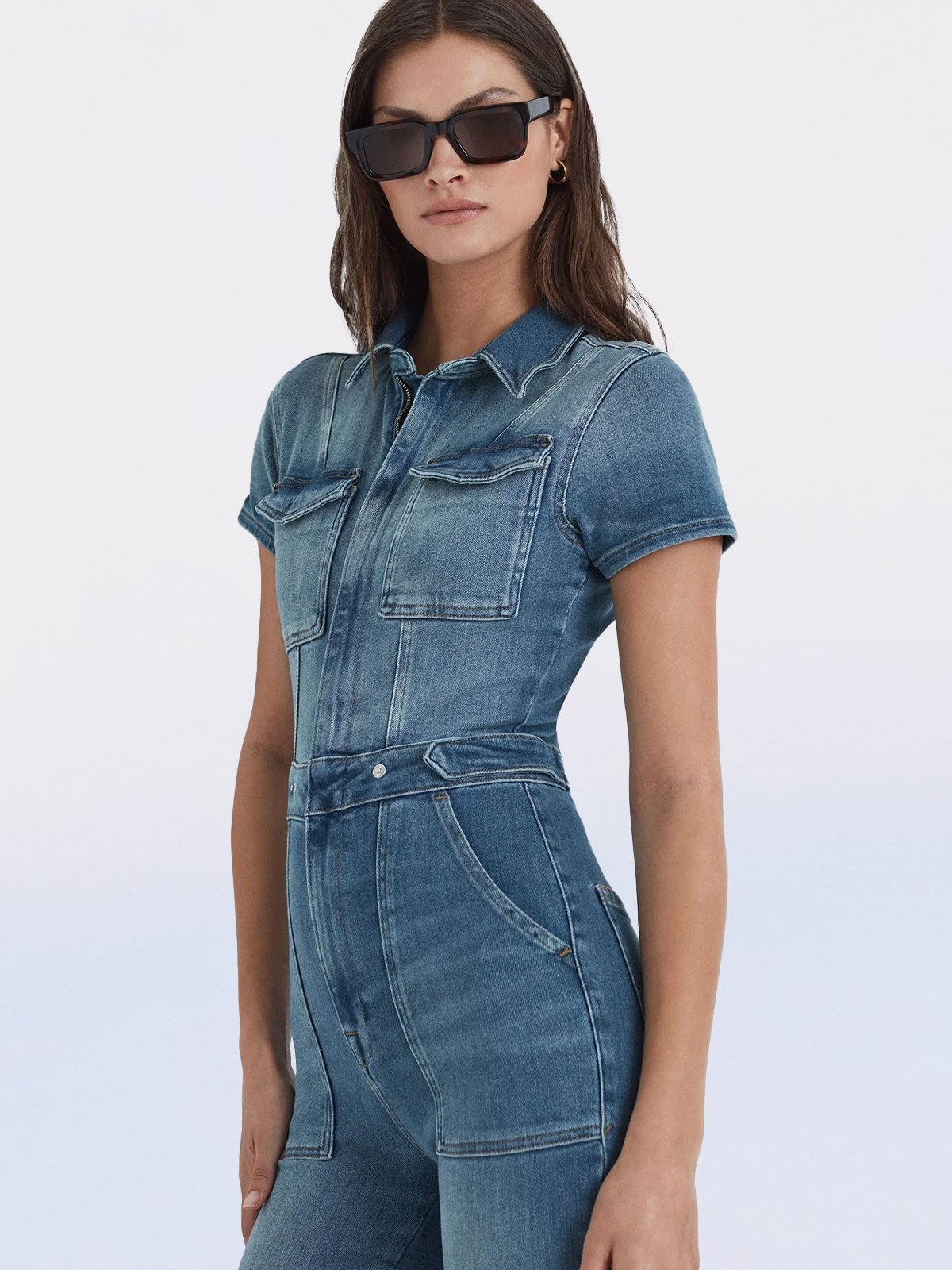 48% OFF Skinny Bootcut Denim Jumpsuit(Buy 2 Free Shipping)