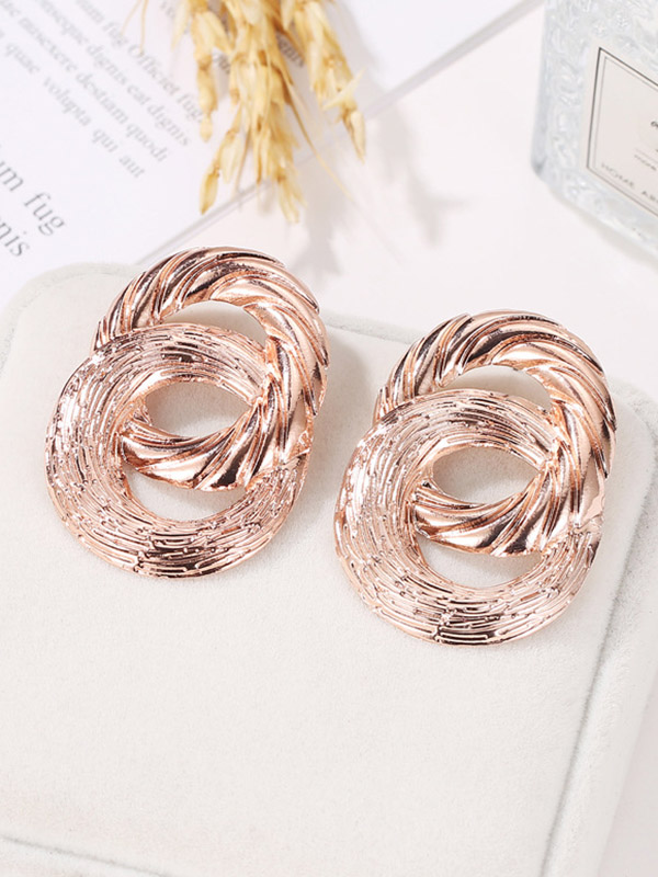 Geometric Hollow Solid Color Drop Earrings