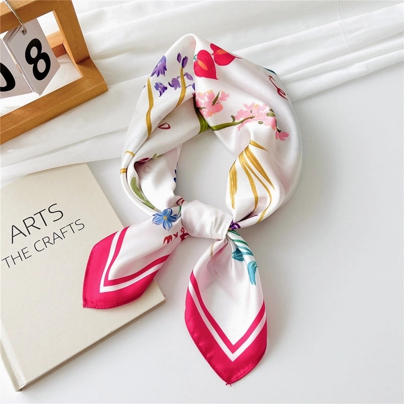 Women's Elegant Geometric Polyester Silk Scarves