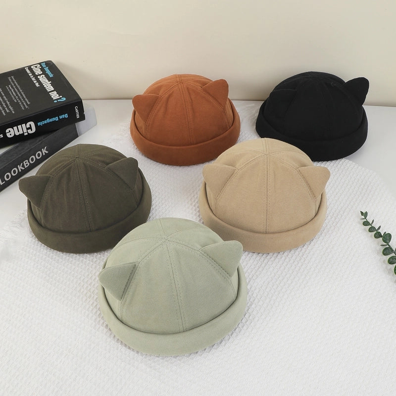 Unisex Cute Minimalist Solid Color Eaveless Beanie Hat