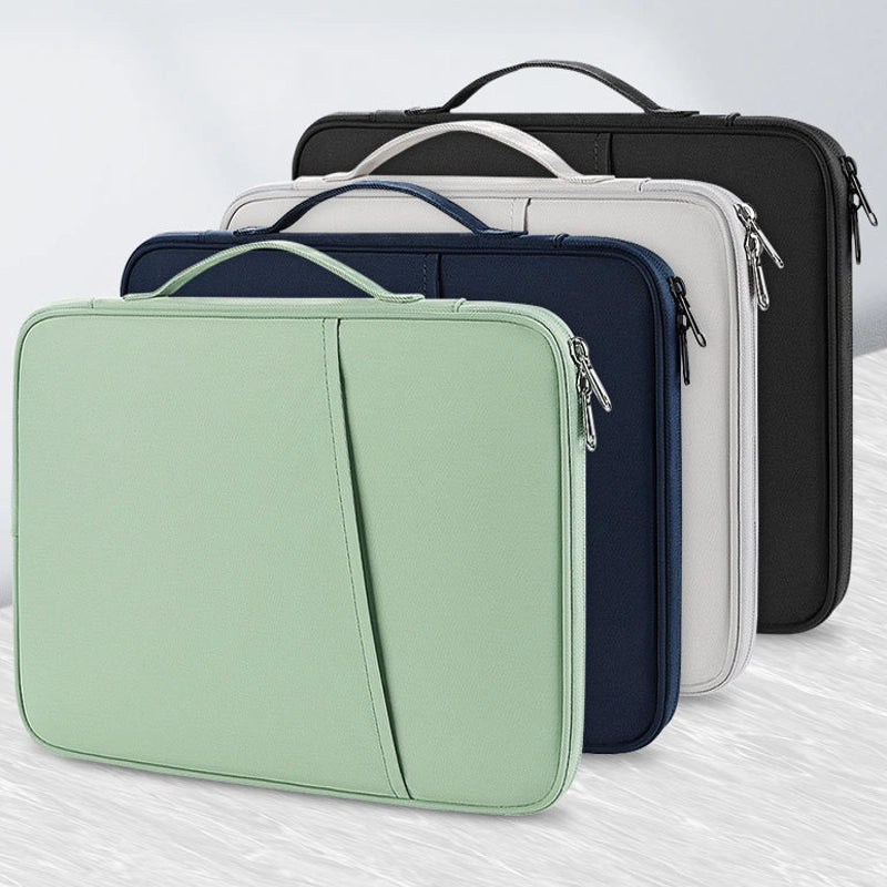 Unisex Nylon Solid Color Basic Classic Style Square Zipper Laptop Bag