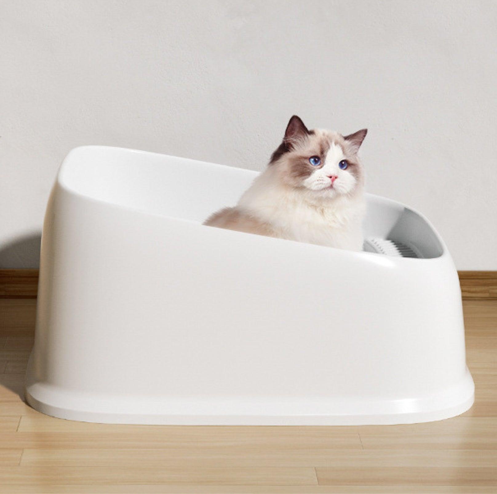 Open Cheese Toast Cat Litter Box with Large Capacity