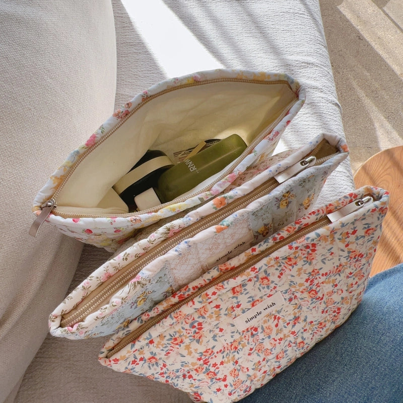 Red Small Floral Quilted Blue Floral Quilted Yellow Floral Quilted Canvas Ditsy Floral Square Clutches