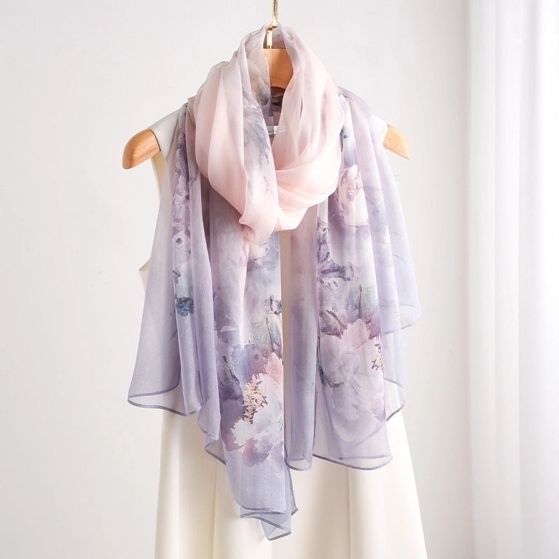 Women's Elegant Geometric Satin Silk Scarf