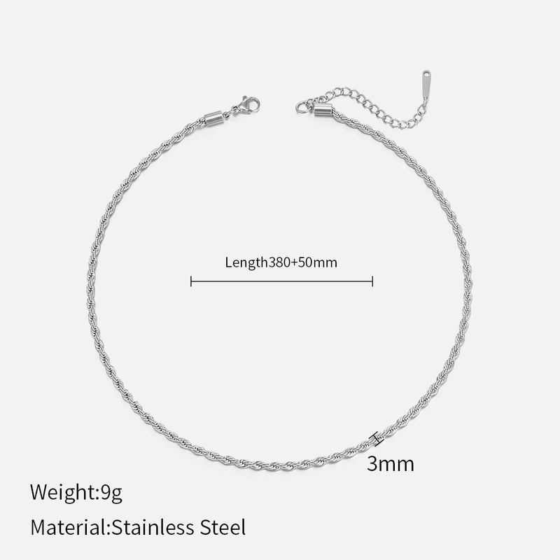 Fashion Twist 304 Stainless Steel Plating Stainless Steel Necklaces