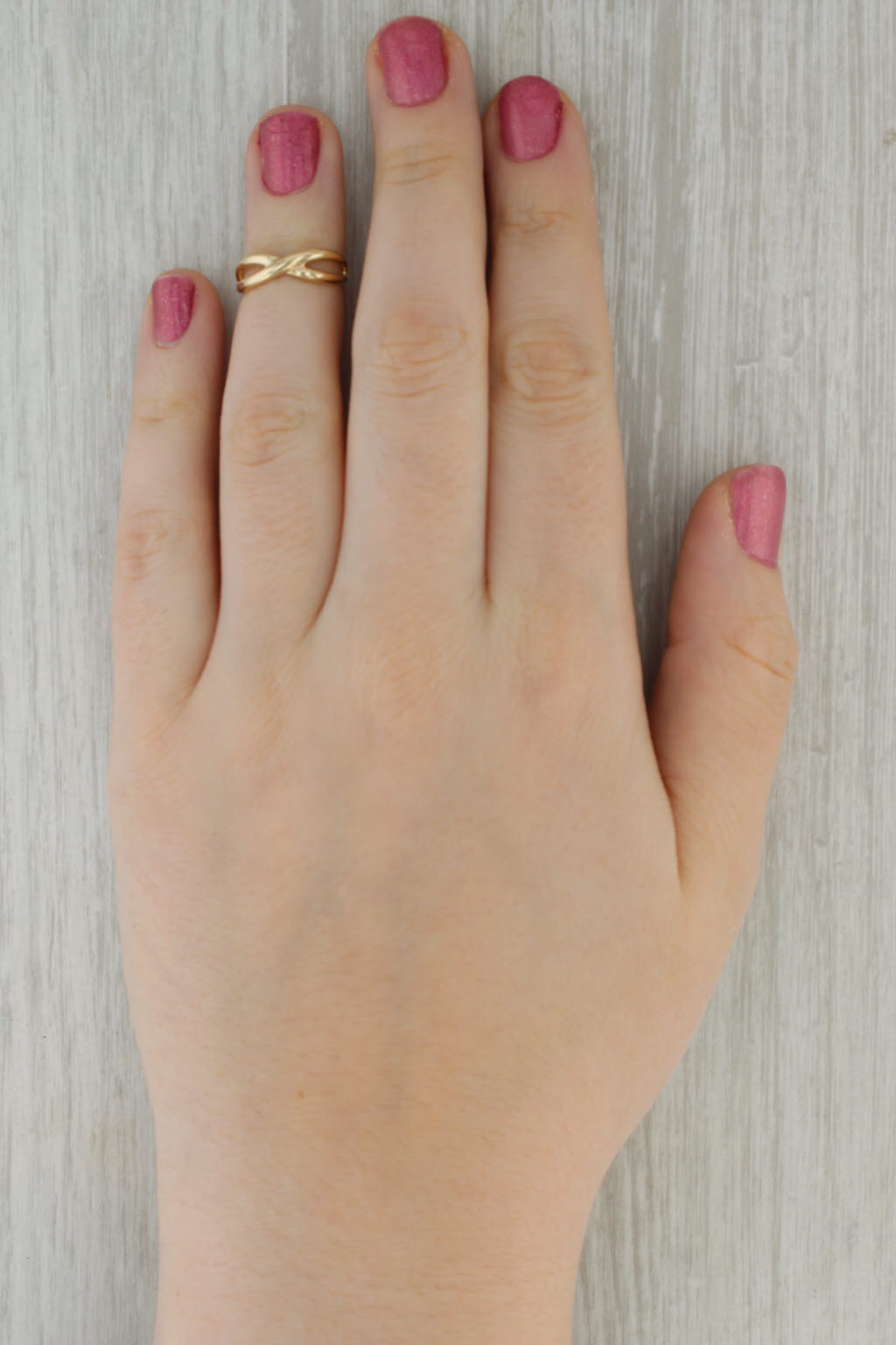 Knot Woven Band Cross Over Toe Ring 10k Yellow Gold Adjustable Size