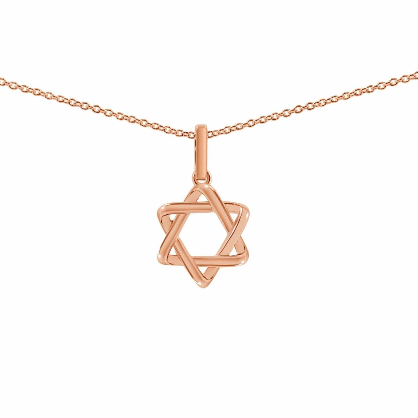 Curvy Star of David Necklace - Gold. White Gold or Rose Gold