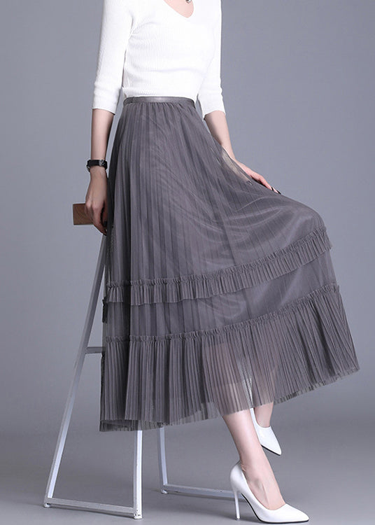 Plus Size Black Tulle Tiered Fall Wear on both sides Skirt