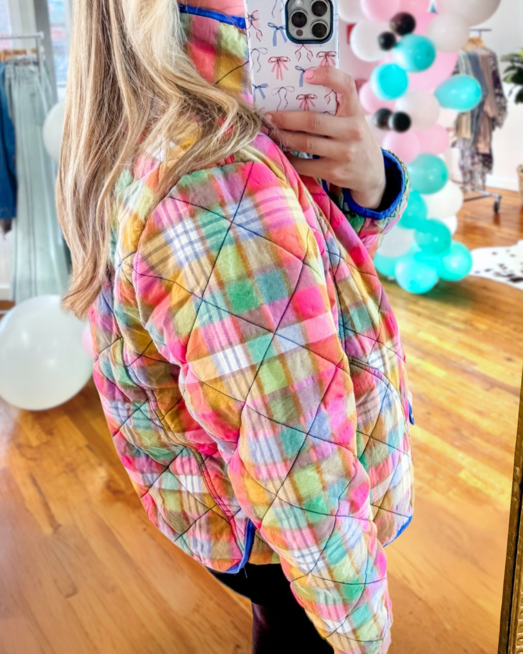 Colorful Plaid Quilted Jacket