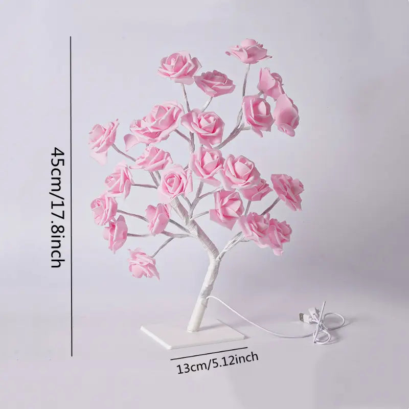 LED Rose Tree Night Light – Pink