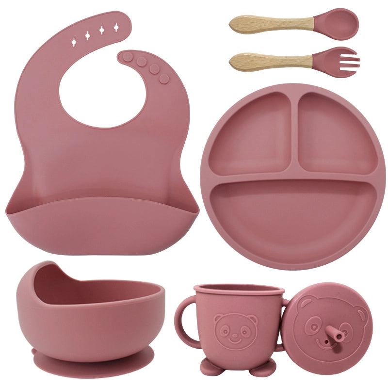 Casual Solid Color Silica Gel Tableware 1 Set