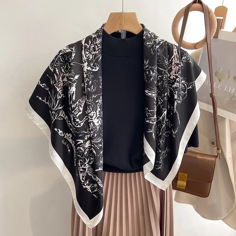 Women's Elegant Printing Polyester Printing Scarf