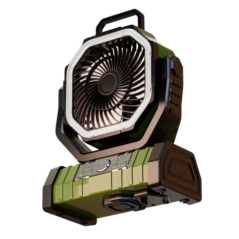 10000mAh Rechargeable Portable Camping Fan with LED Light