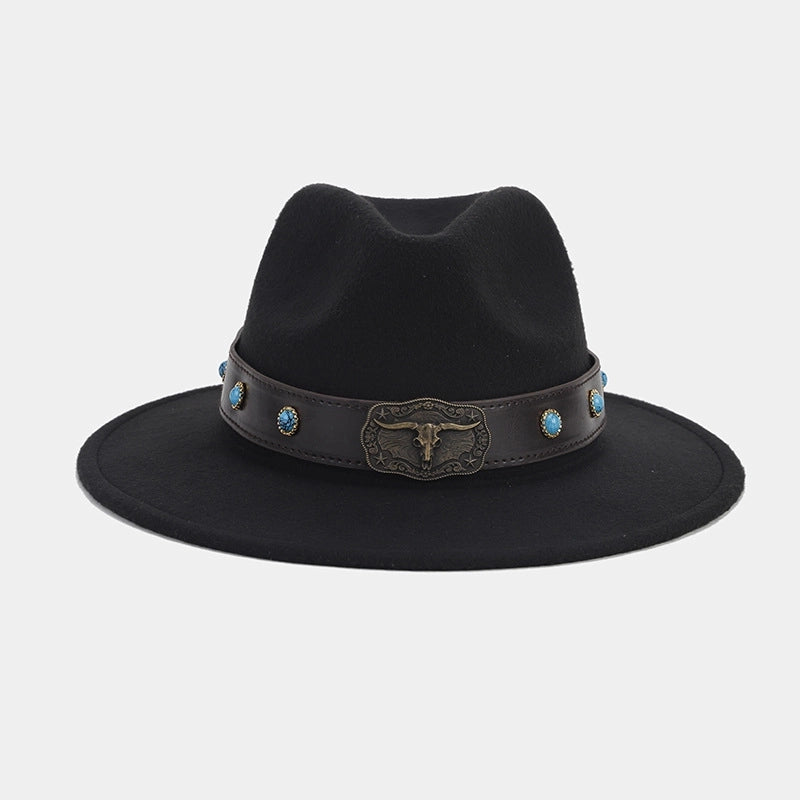 Women's Elegant Basic Solid Color Big Eaves Fedora Hat