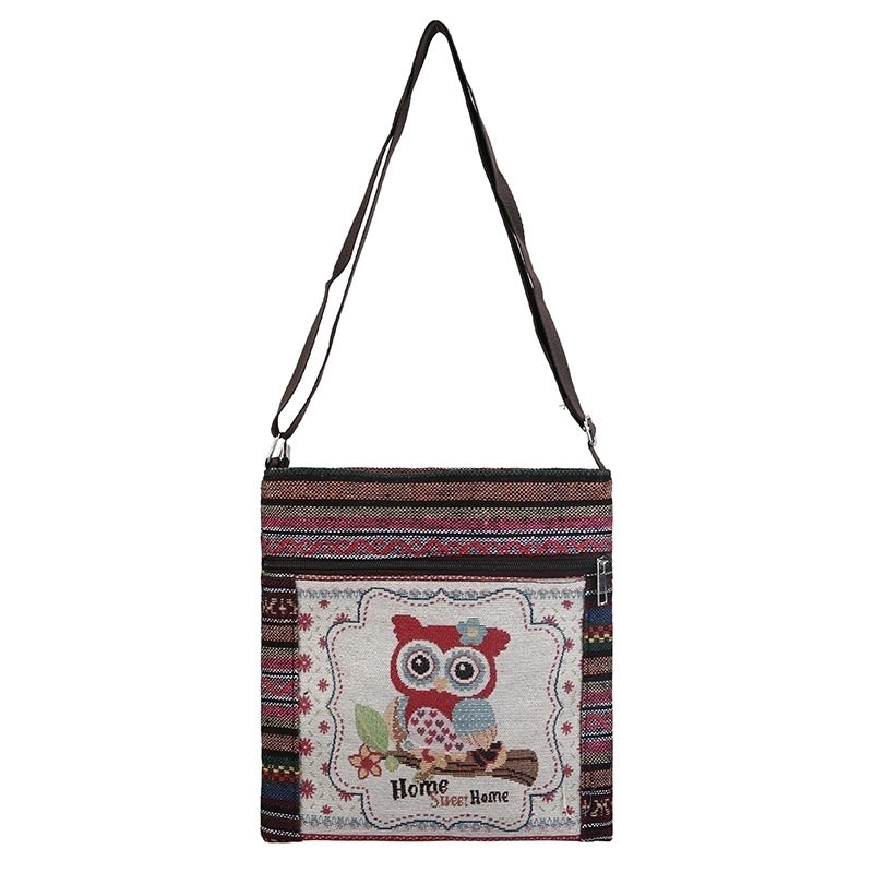 Women's Small Canvas Letter Basic Square Zipper Crossbody Bag