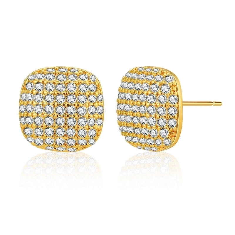 1 Pair Sweet Minimalist Moon Heart Shape Plating Inlay Copper Zircon Ear Studs