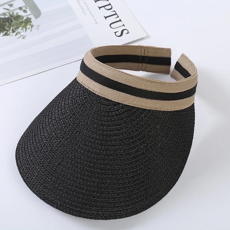 Women's Lady Minimalist Solid Color Big Eaves Straw Hat