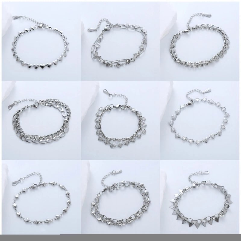 Casual Minimalist Triangle Heart Shape 304 Stainless Steel 18K Gold Plated No Inlaid Bracelets In Bulk