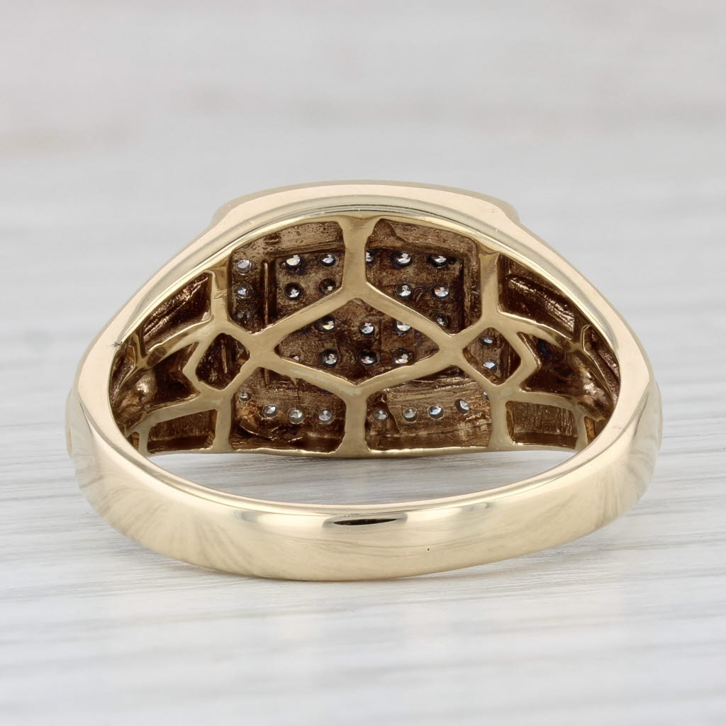 0.47ctw Diamond Cluster Men's Ring 10k Yellow Gold Size 12.5