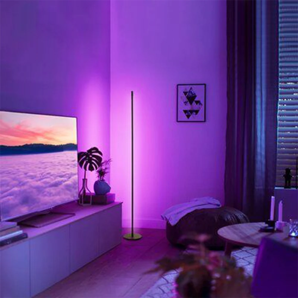 Smart Tuya APP control modern design RGB music rhythm home decor detachable LED floor lamp with remote control