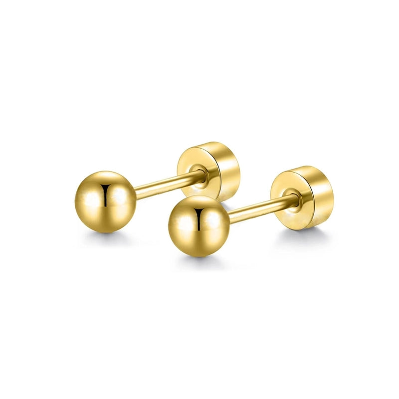1 Pair Minimalist Moon Heart Shape Plating 304 Stainless Steel 18K Gold Plated Ear Studs