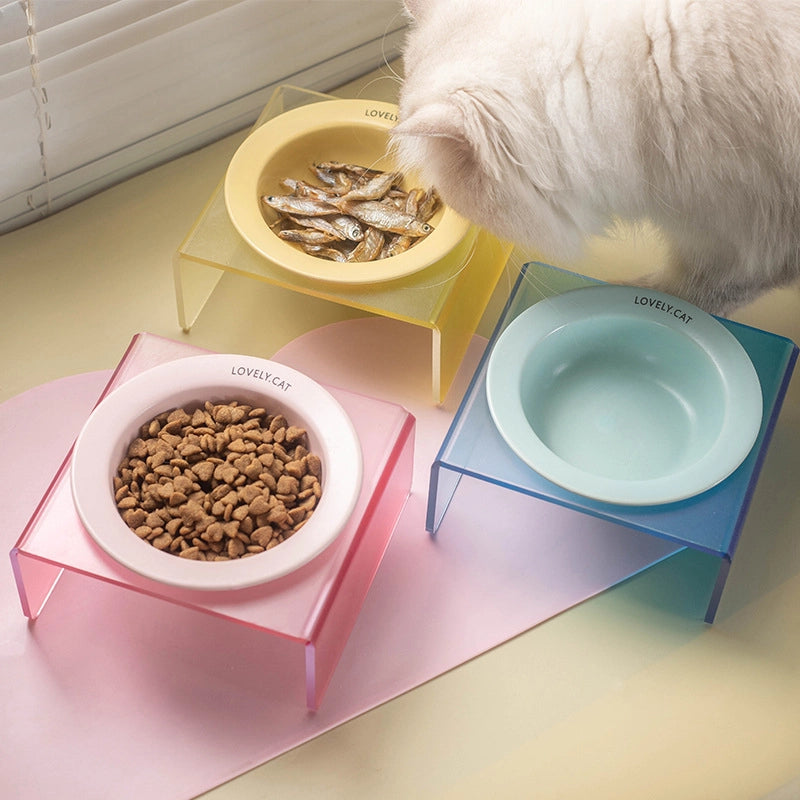 Flying Saucer Pet Bowl Ceramic Dog Cat Bowl Non-black Chin Cat Dog Food Bowl Drinking Water Slow Food Bowl