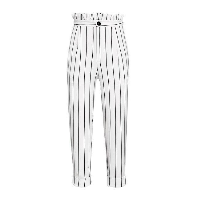 Vertical Striped Straight Trousers