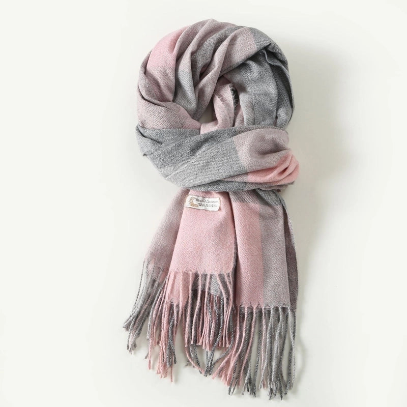 Women's Minimalist Classic Style Color Block Imitation Cashmere Scarf