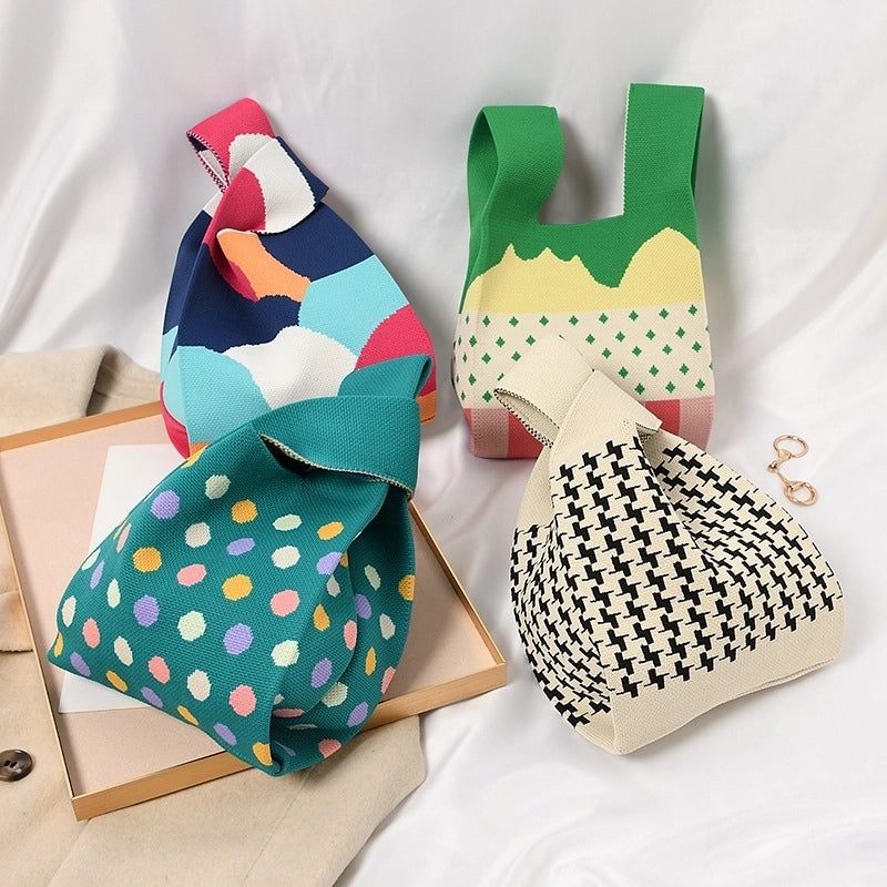 Women's Small Polyester Geometric Streetwear Open Tote Bag