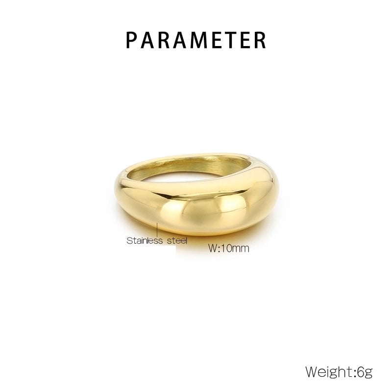 Vintage Style Geometric 304 Stainless Steel 18K Gold Plated Stainless Steel Rings