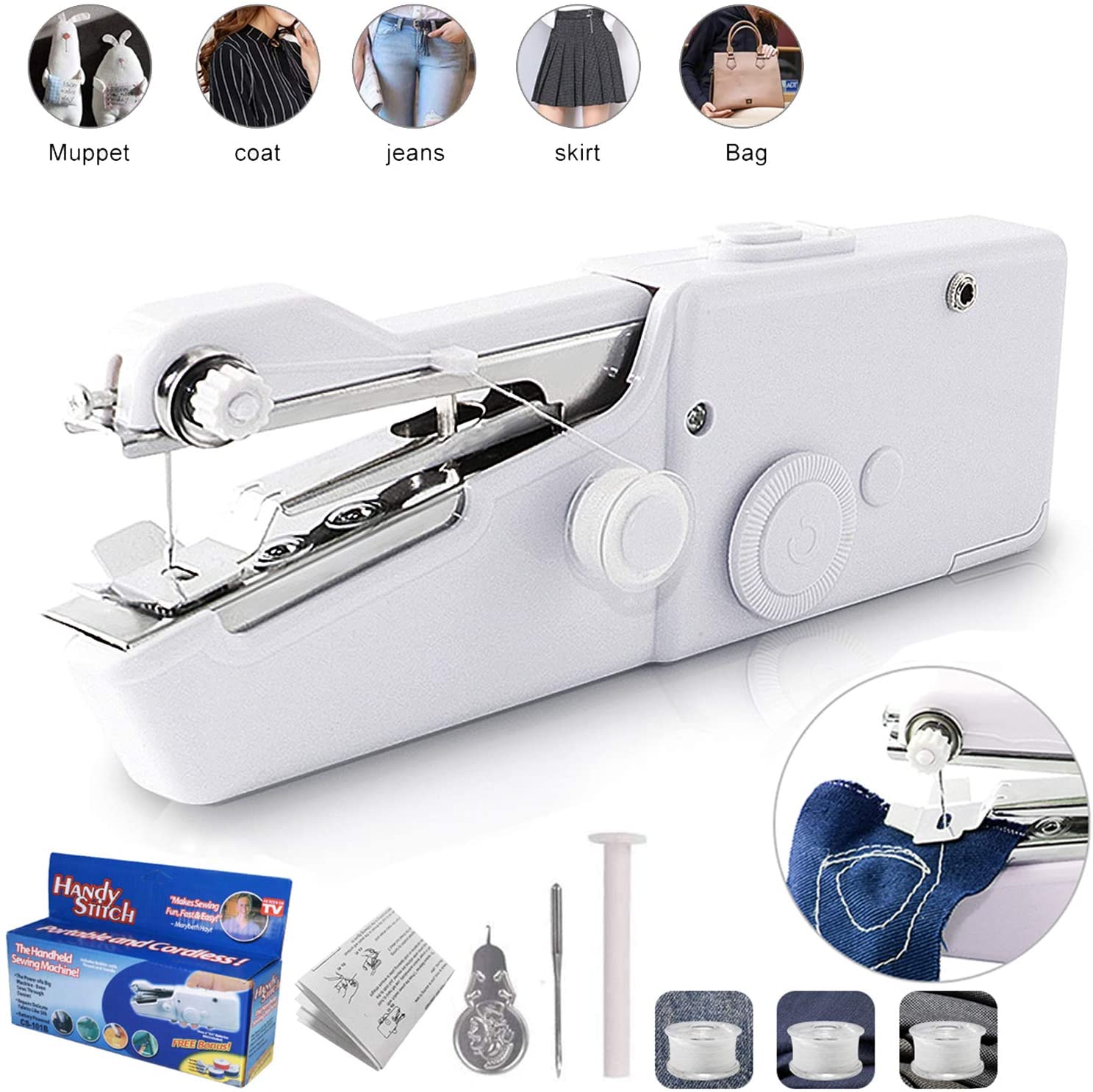 Mini Portable Rechargeable Stapler Style Handy Stitch Quick Sewing Machine