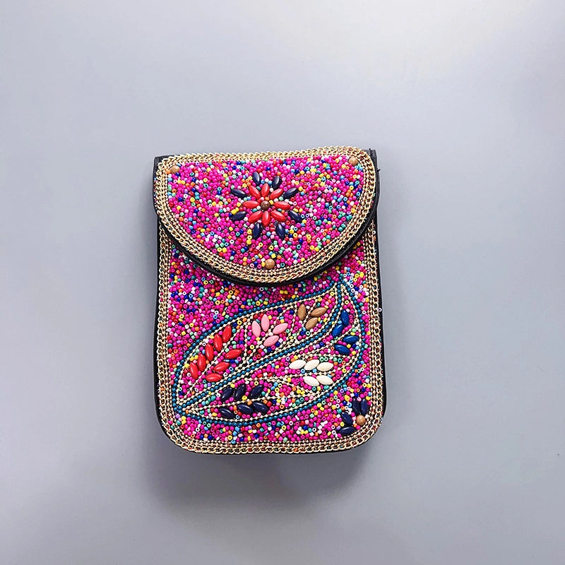 Women's Pu Leather Flower Vintage Style Classic Style Square Magnetic Buckle Phone Wallets