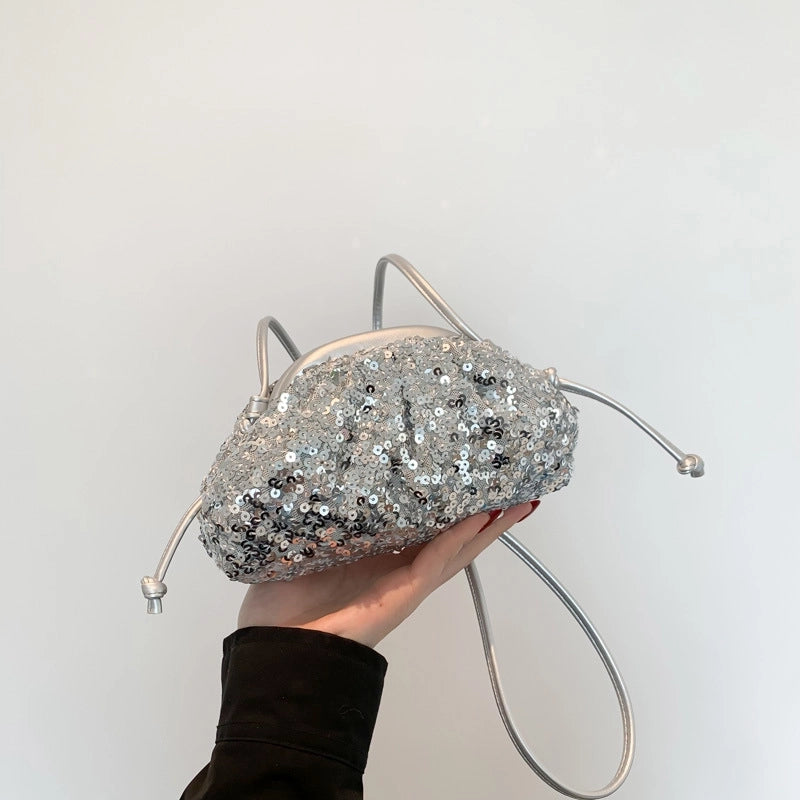 Women's Small Special Material Solid Color Elegant Vintage Style Dumpling Shape Buckle Evening Bag