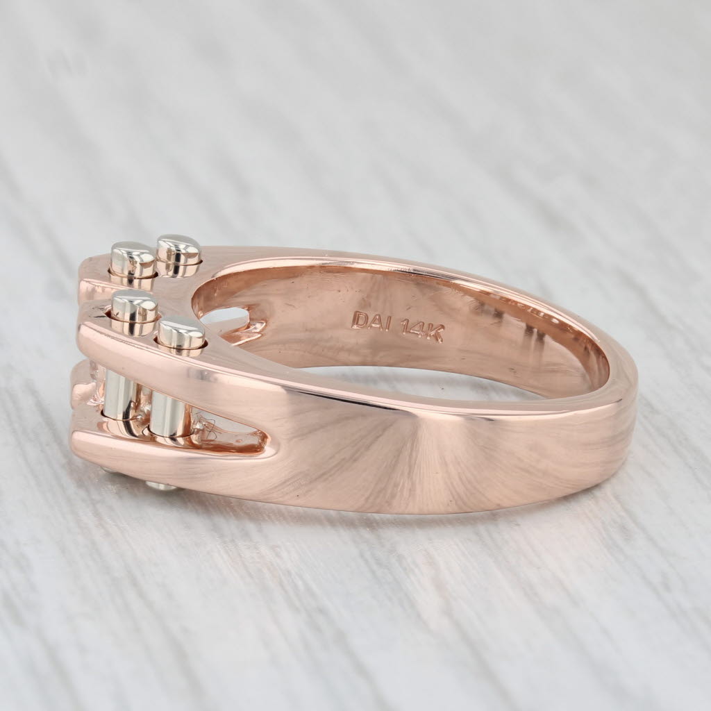 0.17ct Round Solitaire Diamond Ring 14k Rose Gold Size 11.5 Men's