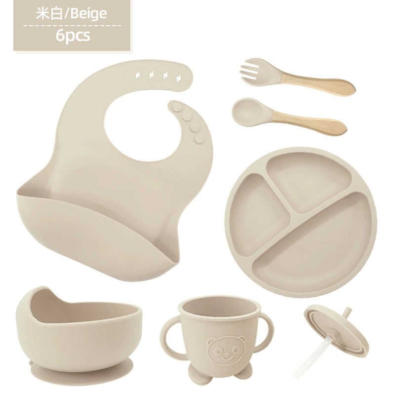 Casual Solid Color Silica Gel Tableware 1 Set