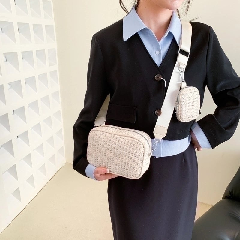 Women's Small Pu Leather Solid Color Basic Zipper Crossbody Bag