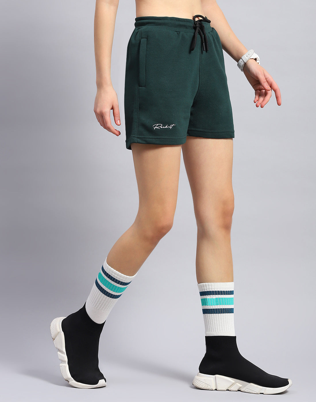 Women Teal Blue Solid Regular Fit Short