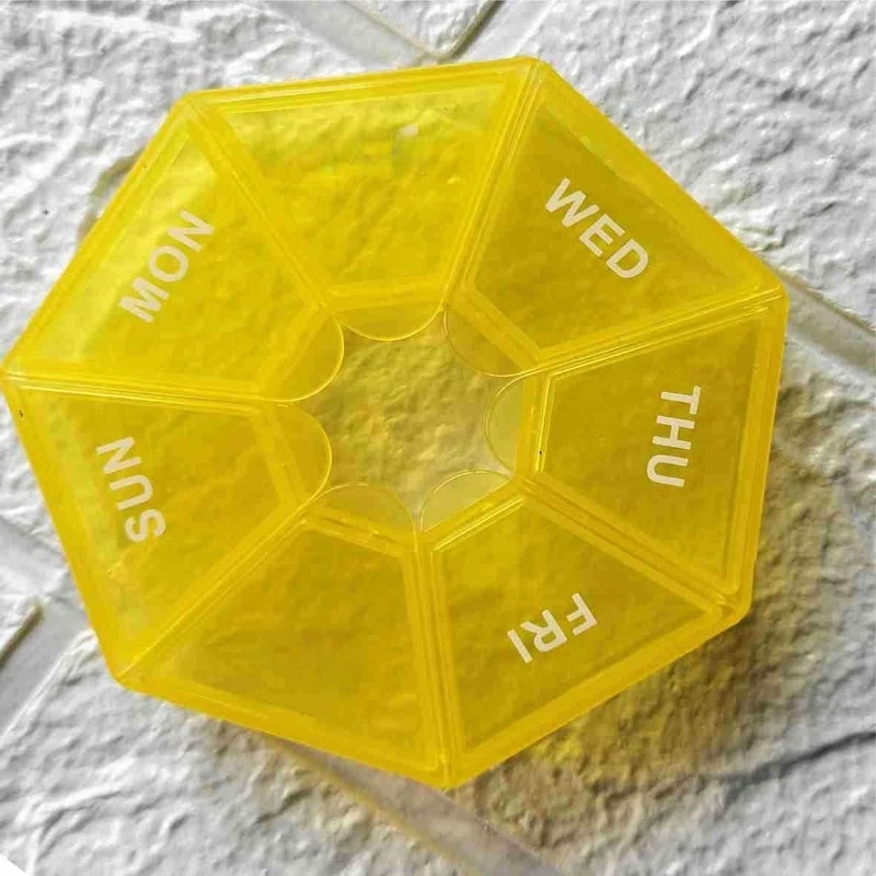 One Week 7-corner Medicine Box Round 7-compartment Portable One Week Sub-packed Small Medicine Box Mini 7-day Portable Medicine Accessories Box