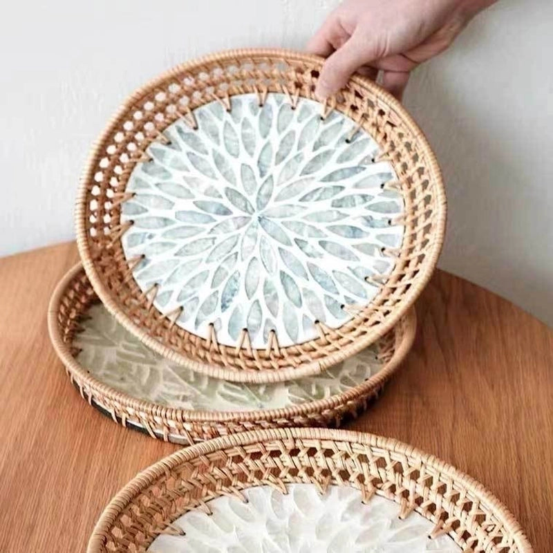 Pastoral Flower Grass Shell Fruit Plate